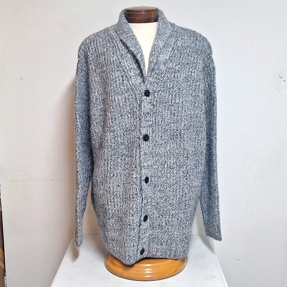 NEW! Mens Big & Tall Chunky Shawl Collared Cardigan, Goodfellow - Light Gray - Picture 2 of 6